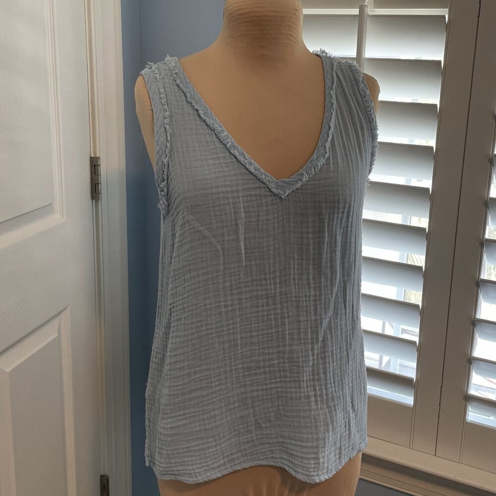 Michael Stars Gauze light blue 100% cotton tank top, size small